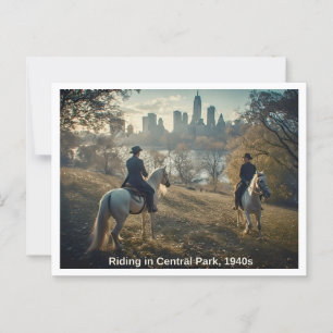 Cartão Postal Andando no Central Park, cena dos anos 40