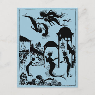 Cartão Postal Andersen: Pequena Sereia Silhouette