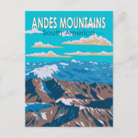 Andes monta a América do Sul Viagem Art Vintage