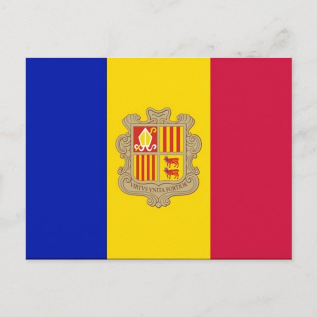 Cartão Postal Andorra - Bandeira - (Frente)