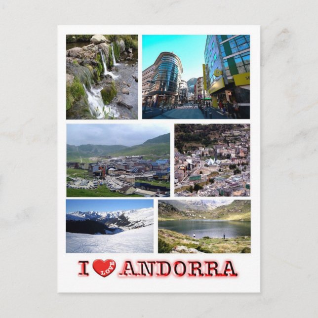 Cartão Postal Andorra - Eu Amo - (Frente)