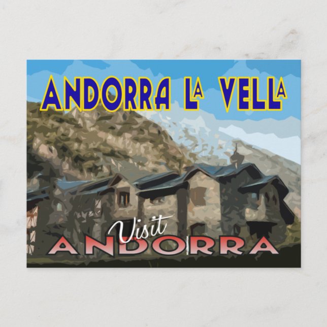 Cartão Postal Andorra La Vella, Visita Andorra (Frente)