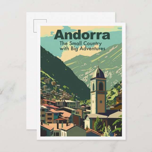 Cartão Postal Andorra Lavella Art vintage Travel (Frente/Verso)