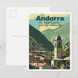 Cartão Postal Andorra Lavella Arte Viagem Vintage