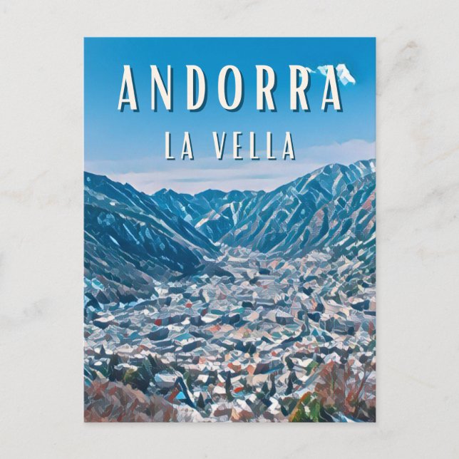 Cartão Postal Andorre-la-Vieille, ville de la nature (Frente)
