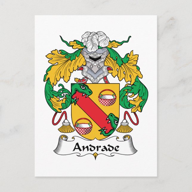 Cartão Postal Andrade Family Crest (Frente)