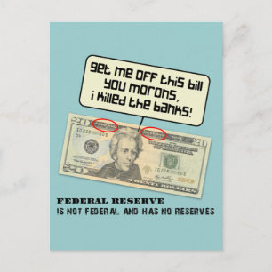 Cartão Postal Andrew Jackson eu matei os bancos