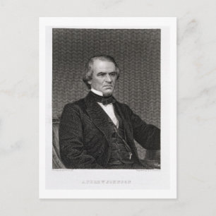 Cartão Postal Andrew Johnson, gravado a partir de uma fotografia