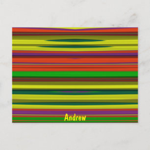 Cartão Postal ANDREW ~ Padrão de Design 3D ~ Cores de Natal~