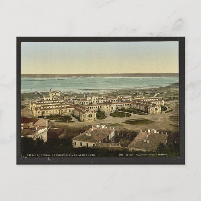 Cartão Postal Andrewski Liman, o Kurhaus, classe de Odessa, (Frente)