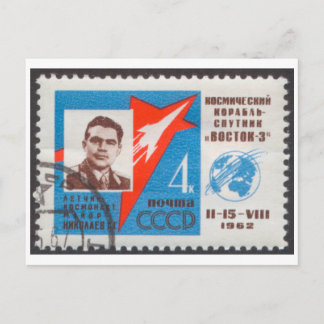Cartão postal Andrian Nikolayev Vostok 3 Carimbo U