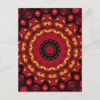 Anéis De Dourado Em Red Mandala