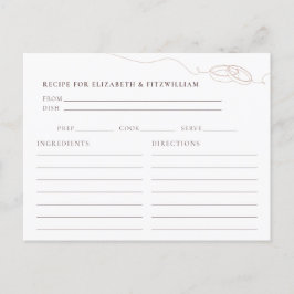 Cartão Postal Anéis de Noiva Blush Pedido de Receita para Chá de