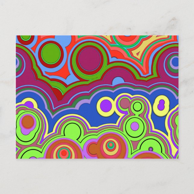 Cartão Postal anéis hippie retrorreflectores brilhantes (Frente)