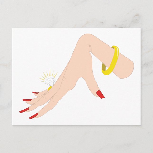 Cartão Postal Anel da Mão do noivado (Frente)