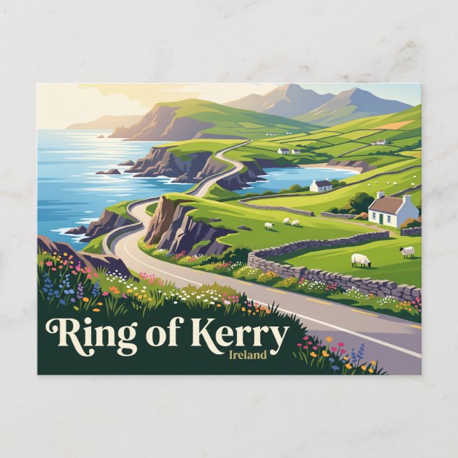Cartão Postal Anel de Kerry Irlanda (Frente)