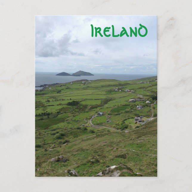 Cartão Postal Anel de Kerry Irlanda Vista para o Oceano Irlandês (Frente)