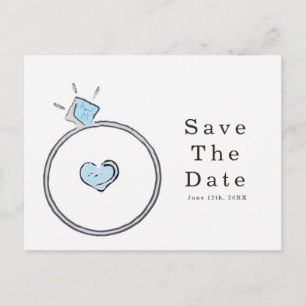 Cartão Postal Anel de Noivado Caprichoso Save The Date