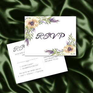 Cartão Postal Anêmona RSVP Prato Floral Verde Boho Moderno
