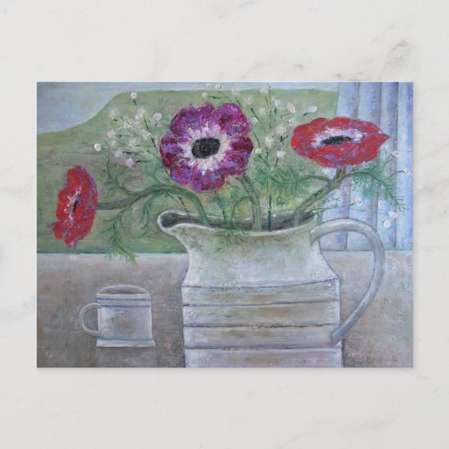 Cartão Postal Anêmonas em White Jug 2013 (Frente)
