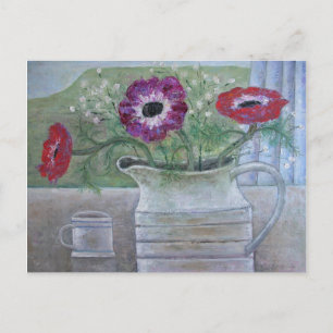 Cartão Postal Anêmonas em White Jug 2013