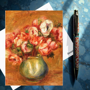 Cartão Postal Anêmonas por Pierre-Auguste Renoir 