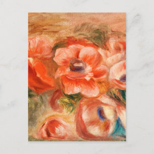 Cartão Postal Anêmonas por Renoir Pintura Impressionista
