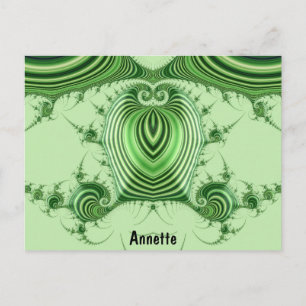 Cartão Postal ANETTE ~ Padrão de Design 3D ~ Verdes Natal ~