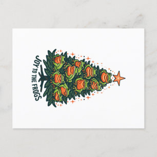 Cartão Postal Anfíbios Festivos: Sapos em uma Cantura de Árvore 