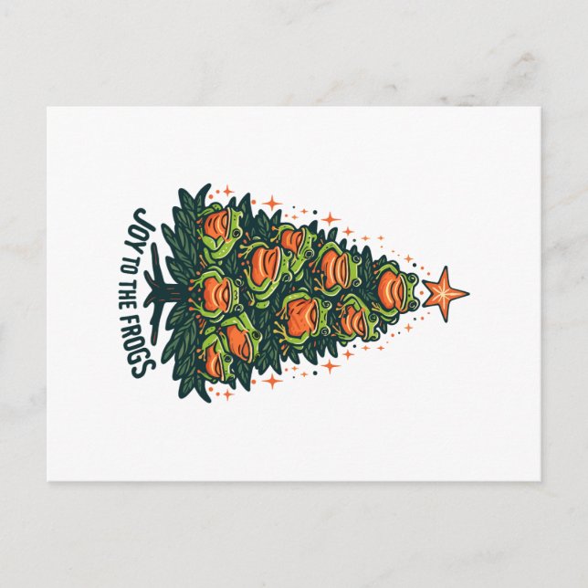 Cartão Postal Anfíbios Festivos: Sapos em uma Cantura de Árvore  (Frente)