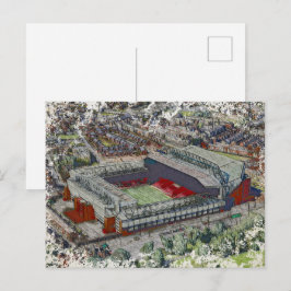 Cartão Postal Anfield Stadium Liverpool - Artistic Watercolour