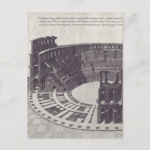 Cartão Postal Anfiteatro em Verona na Piazza Bra