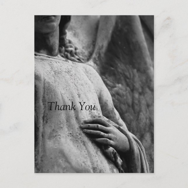 Cartão Postal Angel 3 Christian Memorial Simpatia Obrigado (Frente)