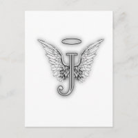 Angel Alphabet J Letra Inicial Wings Halo