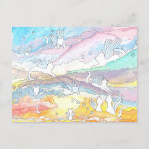 Cartão Postal Angel cats no céu, compaixão, perda de animais