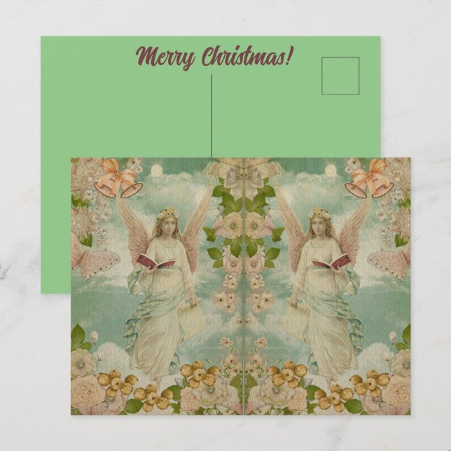 Cartão Postal Angel Christmas Bells (Frente/Verso)