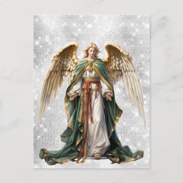 Cartão Postal Angel Christmas Watercolor (Frente)