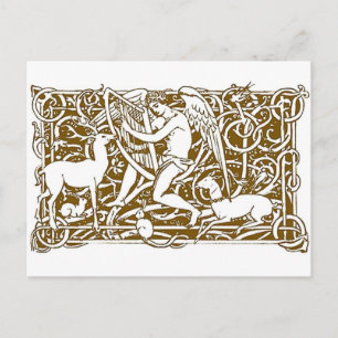 Cartão Postal Angel com Harp