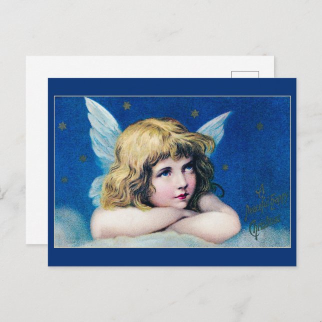 Cartão Postal Angel com Stars Chrismas (Frente/Verso)