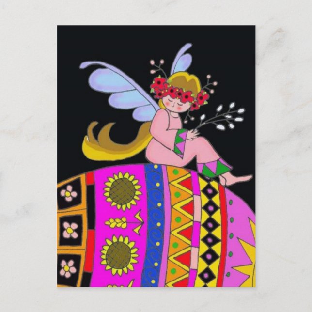 Cartão Postal Angel e Pysanka (Frente)