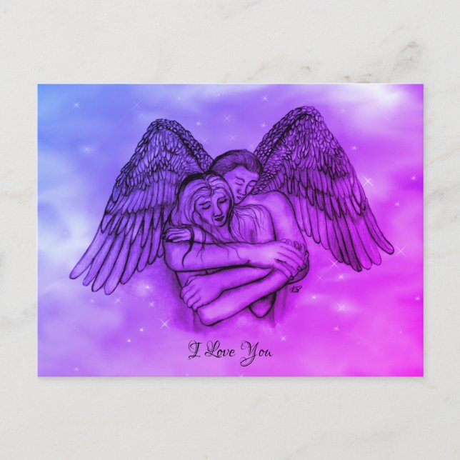 Cartão Postal Angel Eros no Amor, eu te amo (Frente)