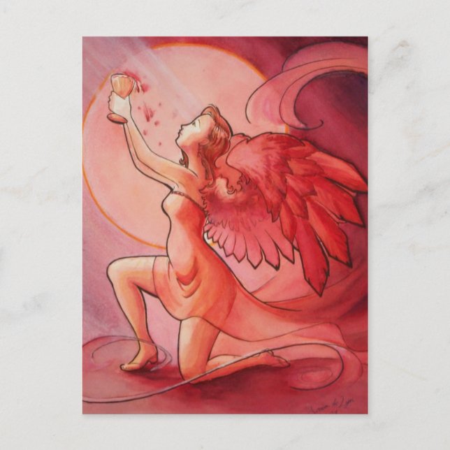 Cartão Postal Angel Holding Cup 2 (Frente)