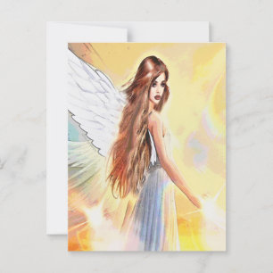 Cartão Postal Angel Joy Wisdom Criatividade Arcanjo Jophiel Art