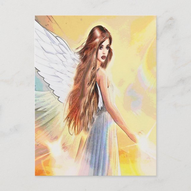 Cartão Postal Angel Joy Wisdom Criatividade Arcanjo Jophiel Art (Frente)