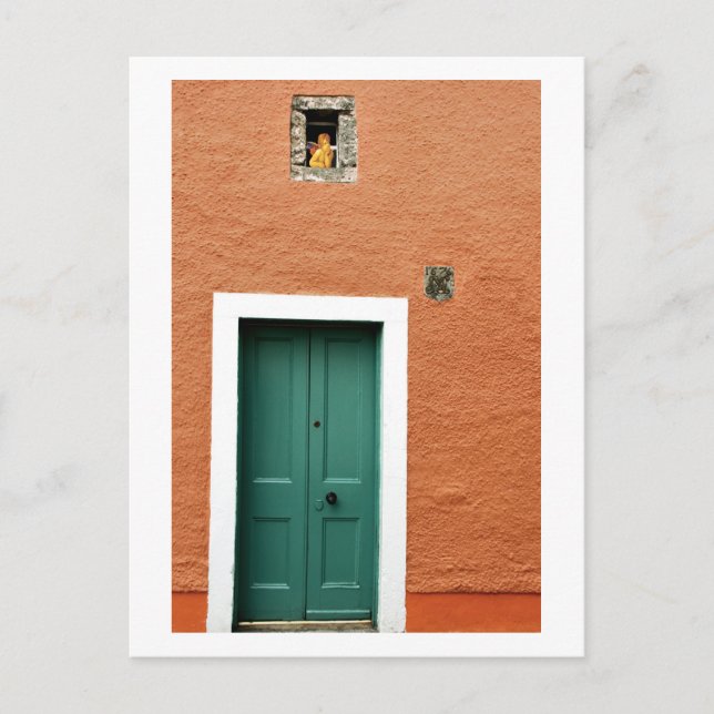 Cartão Postal Angel na janela, Culross, Escócia (Frente)