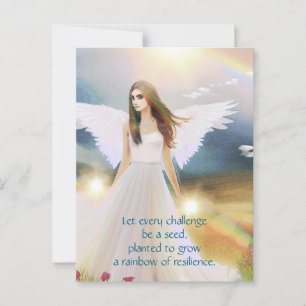 Cartão Postal Angel of Hope Rainbow Inspiration Cote Art