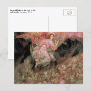 Cartão Postal Angel Piping to Souls no Inferno por Evelyn De Mor