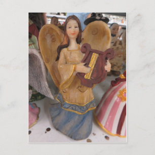 Cartão Postal Angel Playing Harp