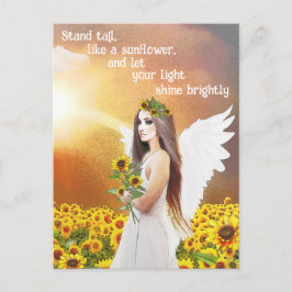 Cartão Postal Angel Sunflower Stand Tall Cote Bela Arte
