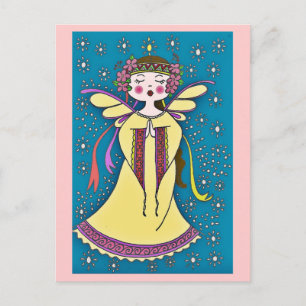 Cartão Postal Angel Ucraniano Folk Art